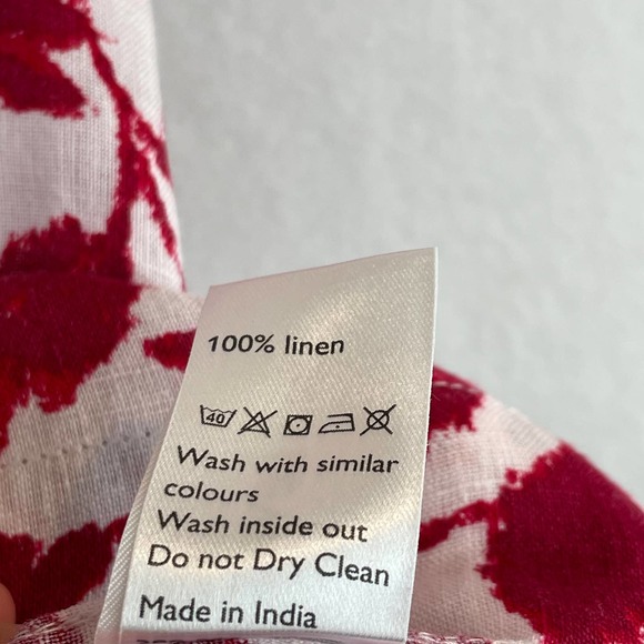 Pure Linen John Lewis Floral Long Sleeve Linen Blouse SZ 12 - Picture 5 of 10